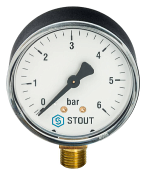 Манометр радиальный 63мм 1/4" 0-10бар STOUT